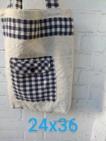 Stofftasche Leinen mit blau