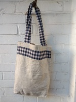 Stofftasche Leinen mit blau