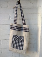 Stofftasche Leinen mit blau